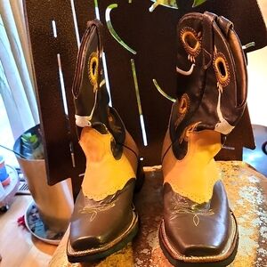 Brown and Black Western Boots